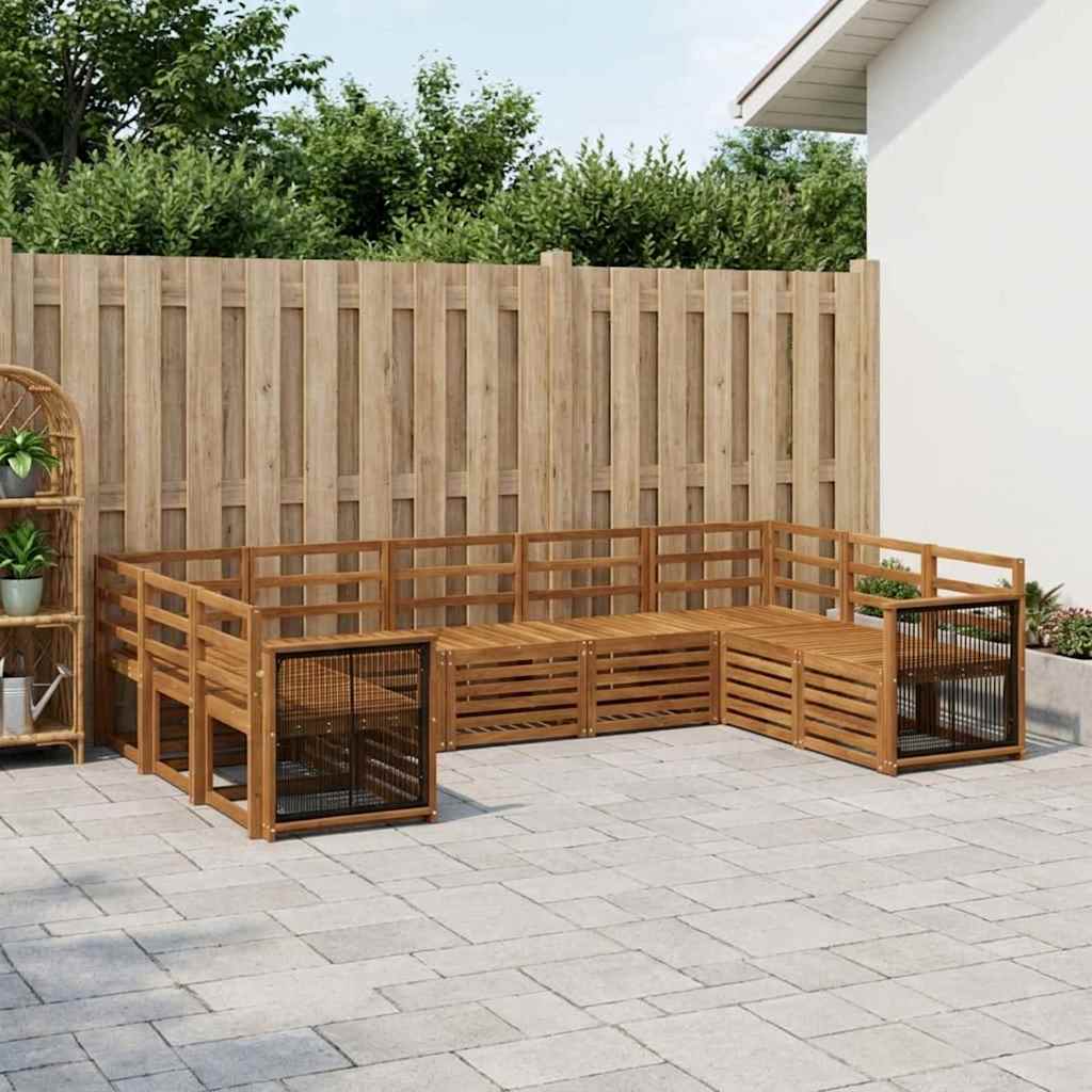 Outdoor-Sofagarnitur 7 stk. Natur Massivholz Akazie