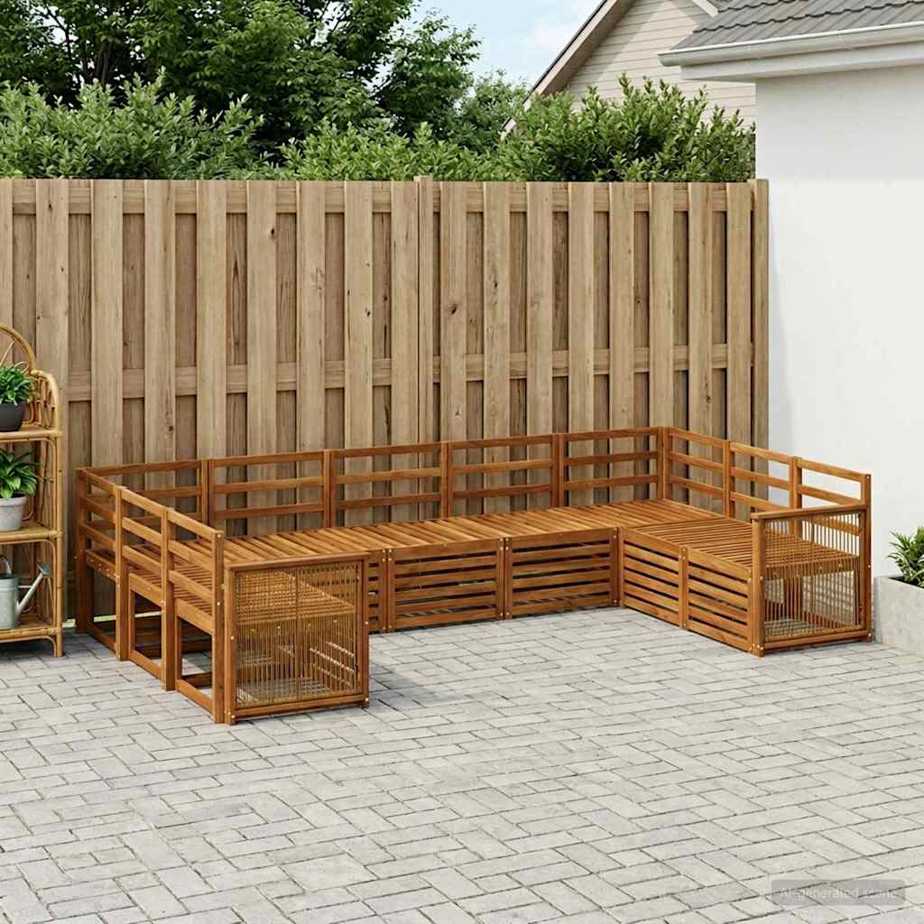 Outdoor-Sofagarnitur 7 stk. Natur Massivholz Akazie