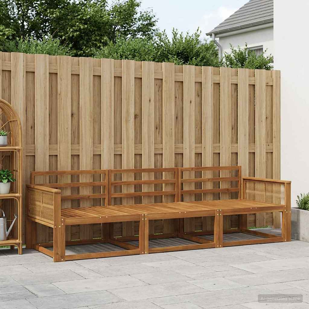Outdoor-Sofagarnitur 3 stk. Natur Massivholz Akazie