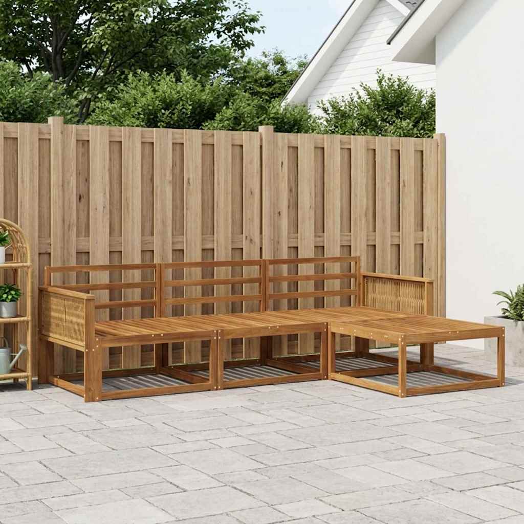 Outdoor-Sofagarnitur 4 stk. Natur Massivholz Akazie