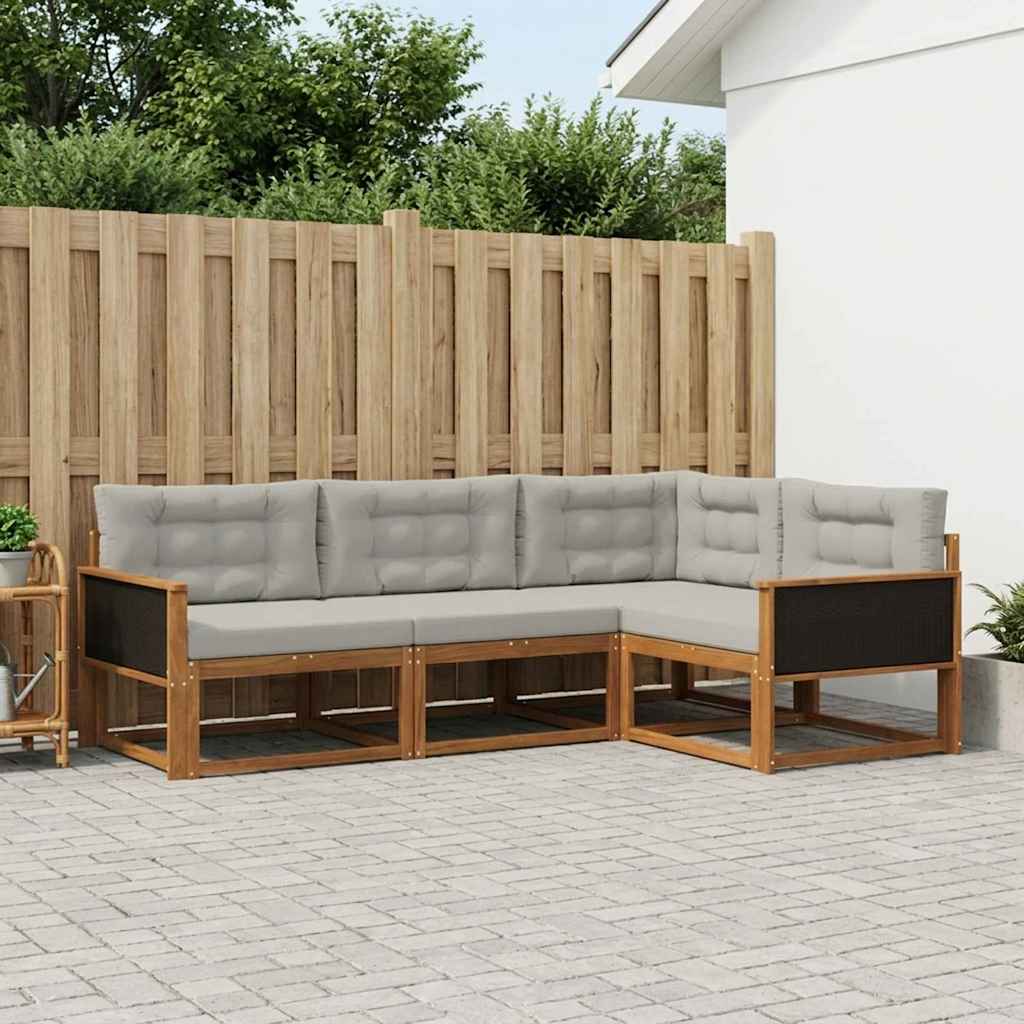 Outdoor-Sofagarnitur 4 stk. Natural and Light grey