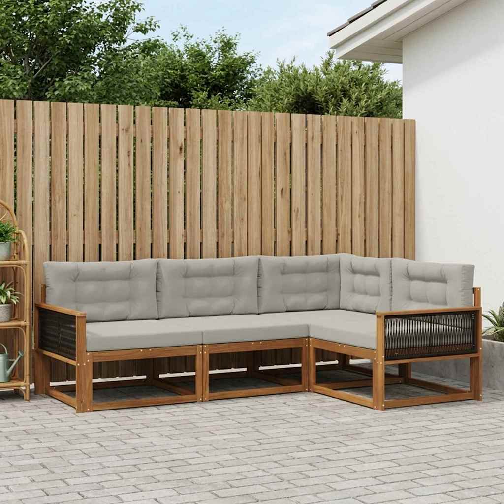 Outdoor-Sofagarnitur 4 stk. Natural and Light grey