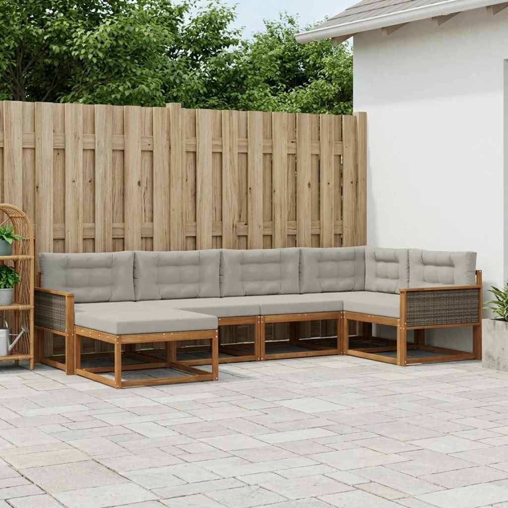 Outdoor-Sofagarnitur 6 stk. Natural and Light grey