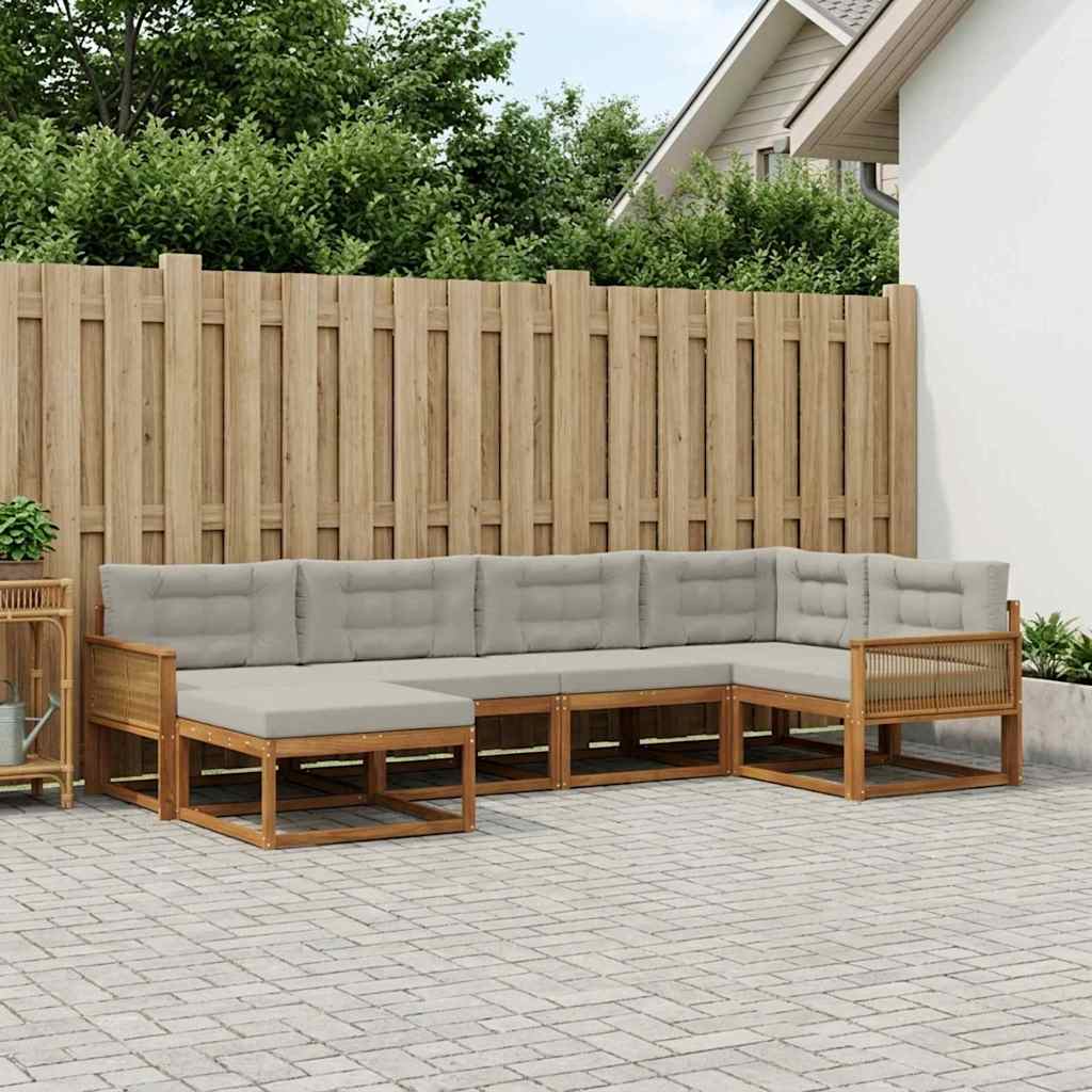 Outdoor-Sofagarnitur 6 stk. Natural and Light grey