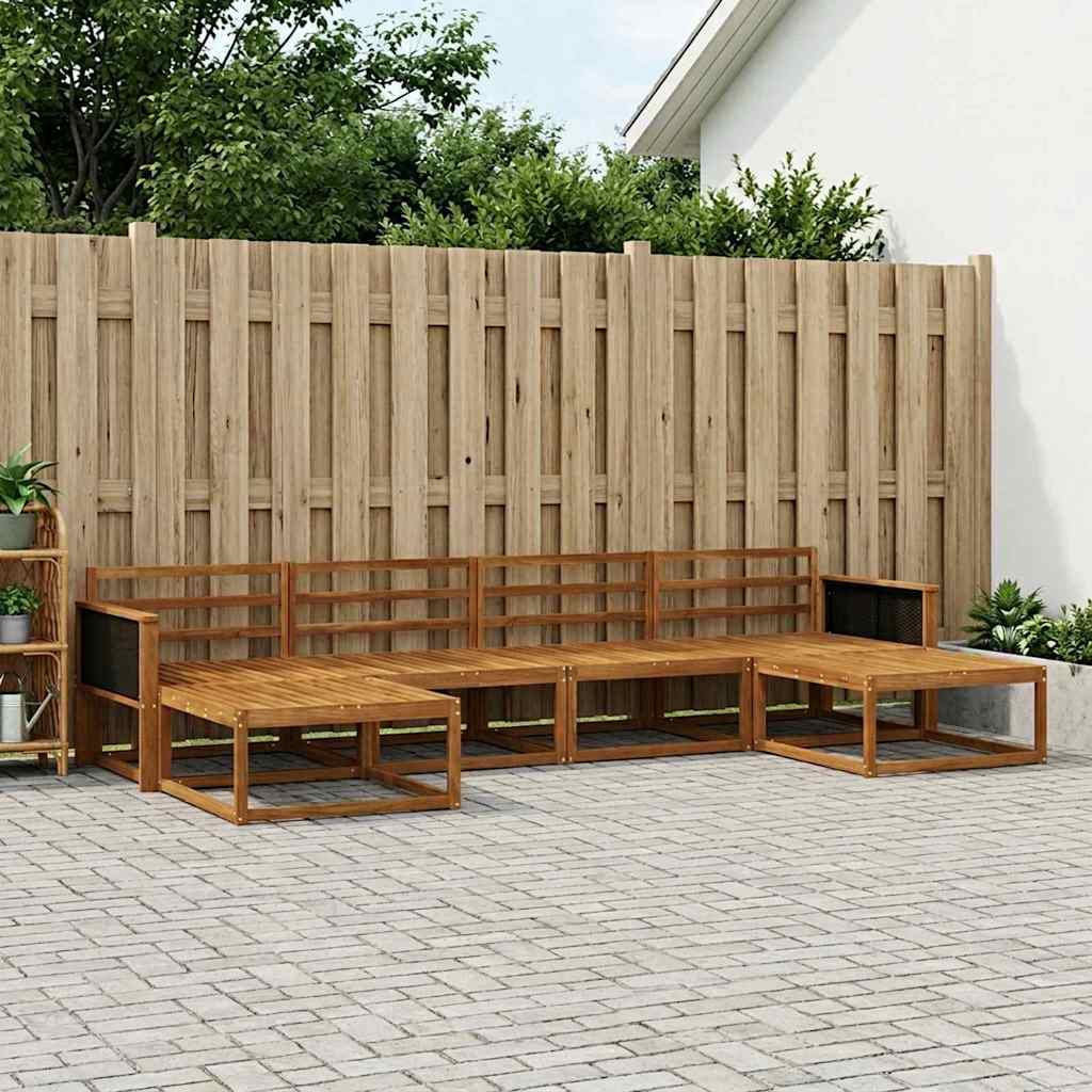 Outdoor-Sofagarnitur 6 stk. Natur Massivholz Akazie