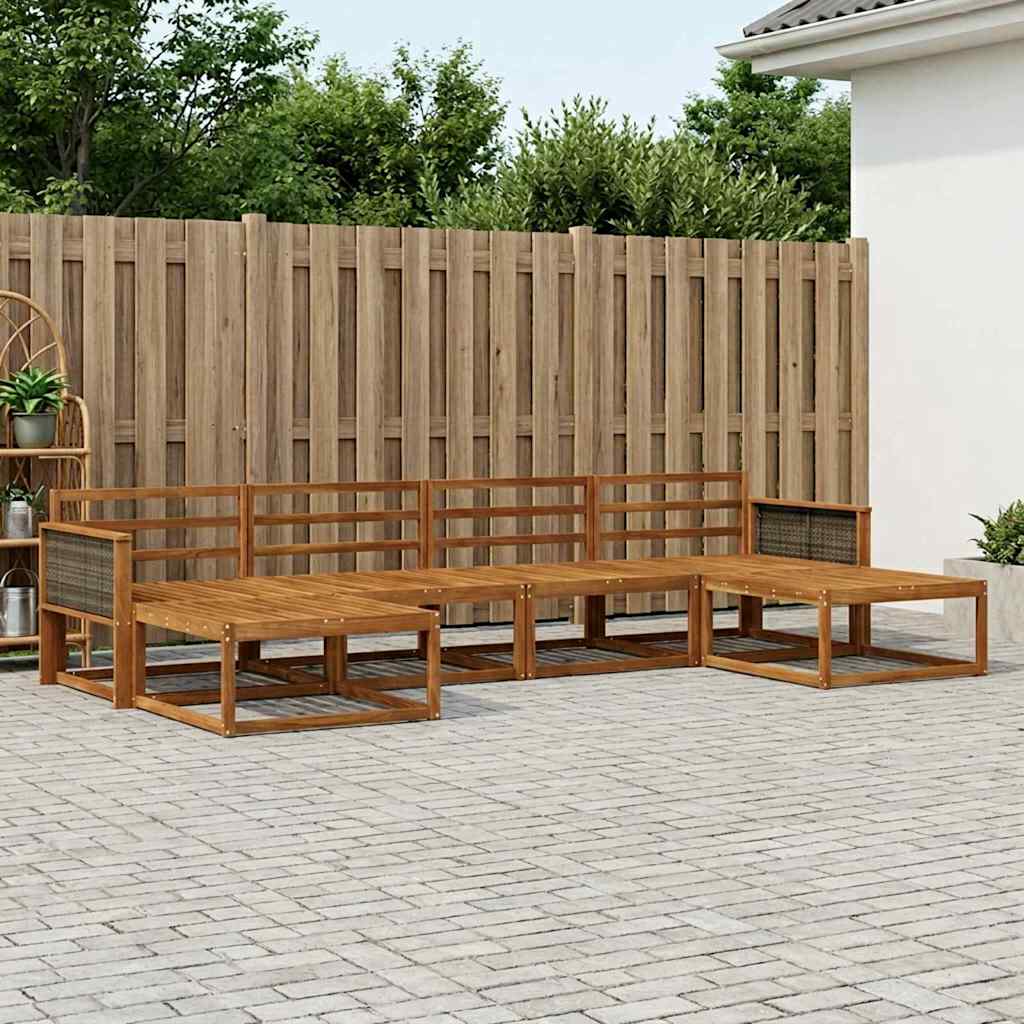 Outdoor-Sofagarnitur 6 stk. Natur Massivholz Akazie
