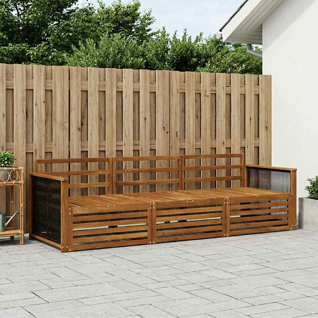 Outdoor-Sofagarnitur 3 stk. Natur Massivholz Akazie