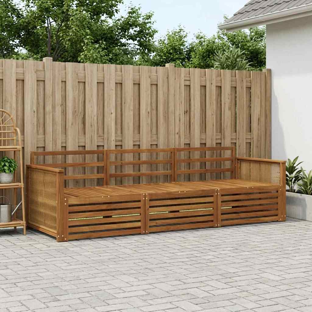 Outdoor-Sofagarnitur 3 stk. Natur Massivholz Akazie