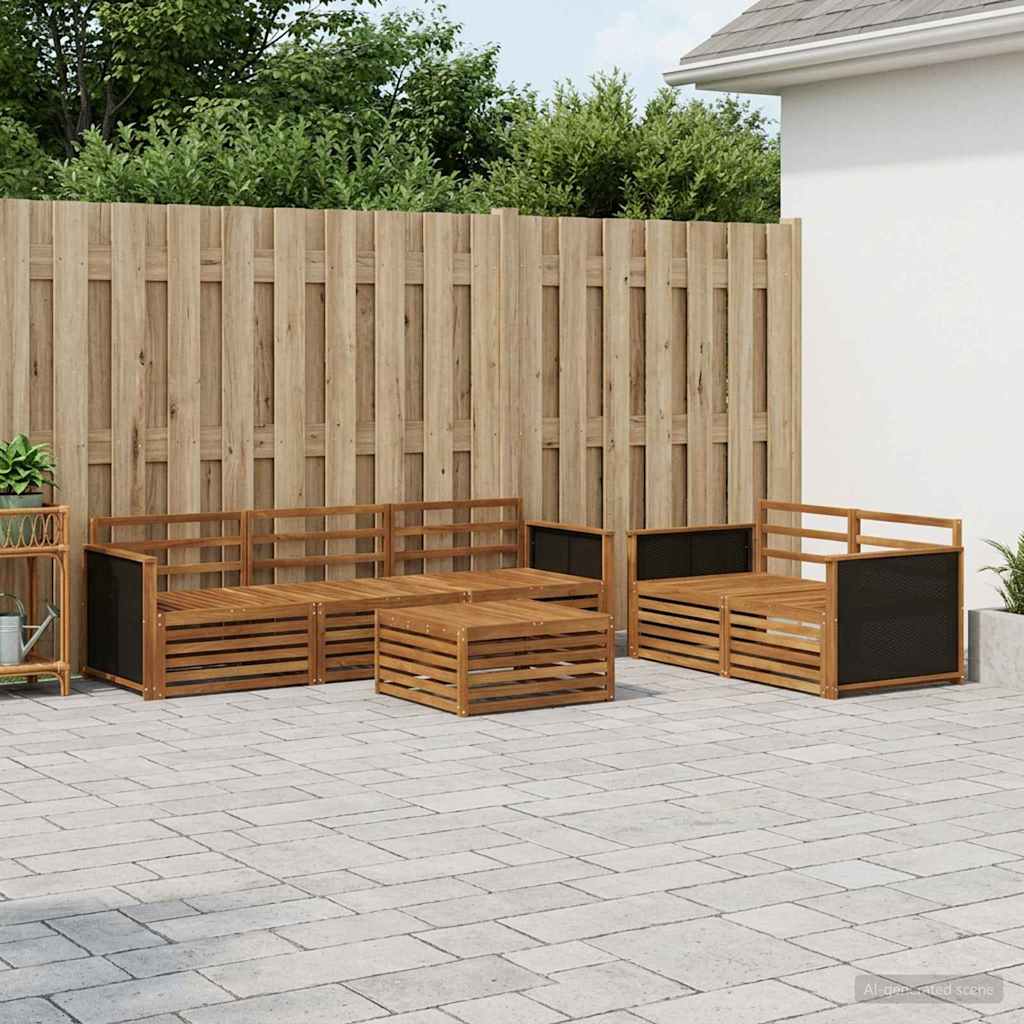 Outdoor-Sofagarnitur 6 stk. Natur Massivholz Akazie