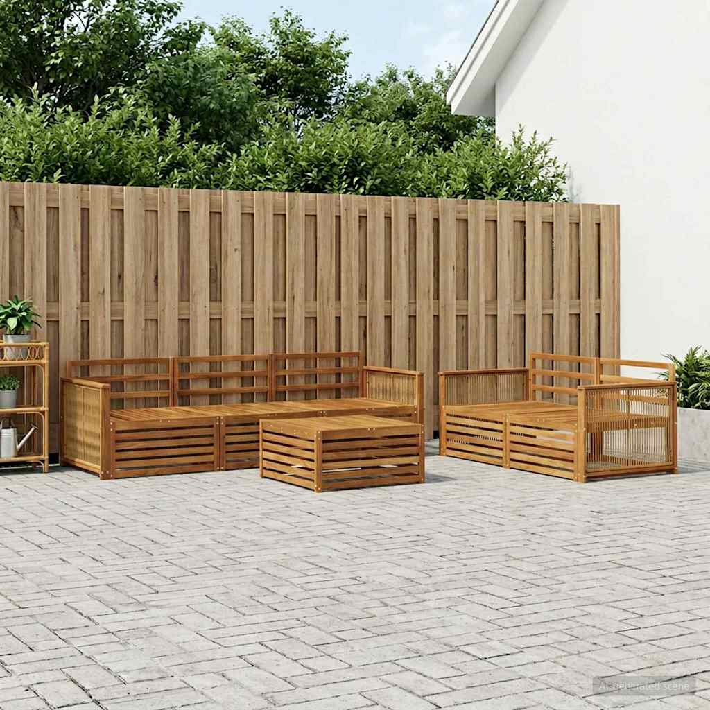 Outdoor-Sofagarnitur 6 stk. Natur Massivholz Akazie