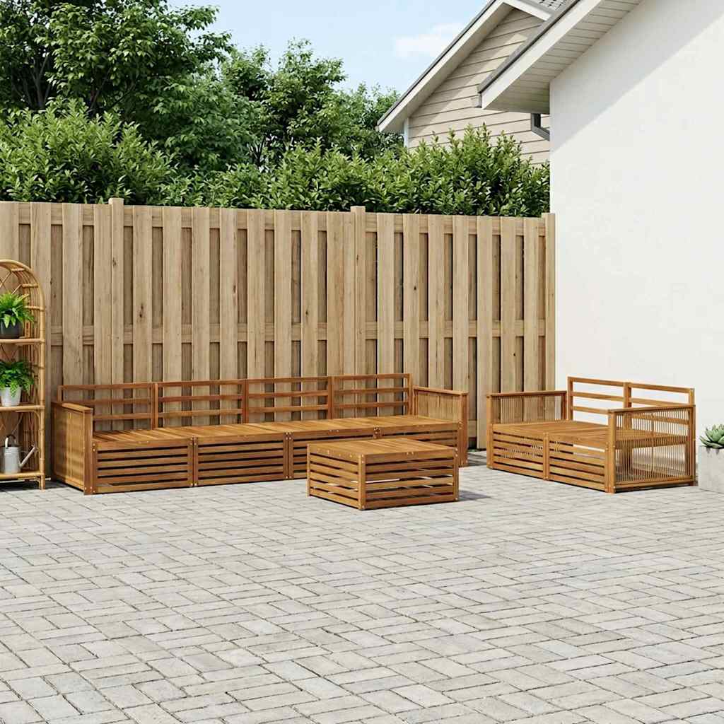 Outdoor-Sofagarnitur 7 stk. Natur Massivholz Akazie