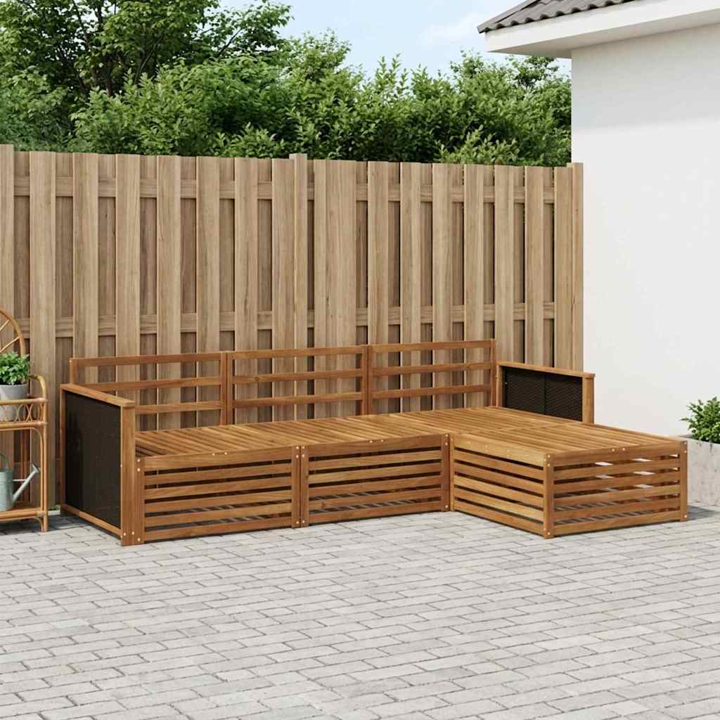 Outdoor-Sofagarnitur 4 stk. Natur Massivholz Akazie