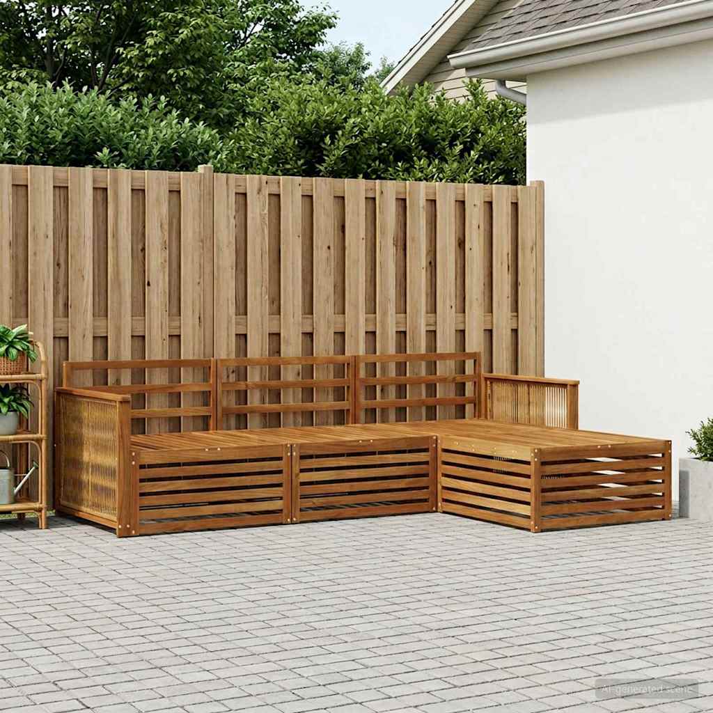 Outdoor-Sofagarnitur 4 stk. Natur Massivholz Akazie