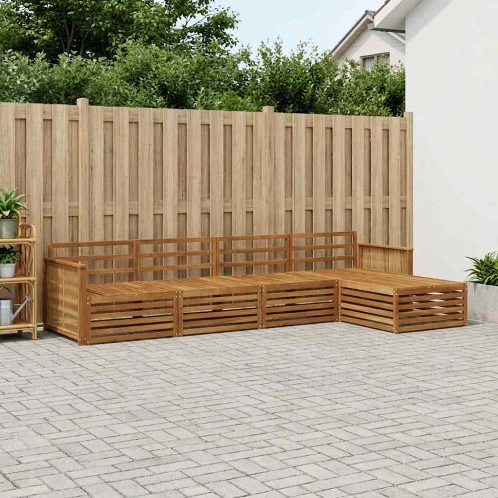 Outdoor-Sofagarnitur 5 stk. Natur Massivholz Akazie