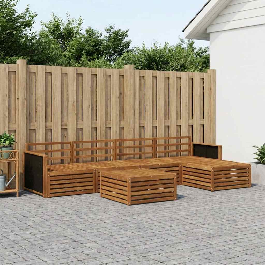Outdoor-Sofagarnitur 6 stk. Natur Massivholz Akazie