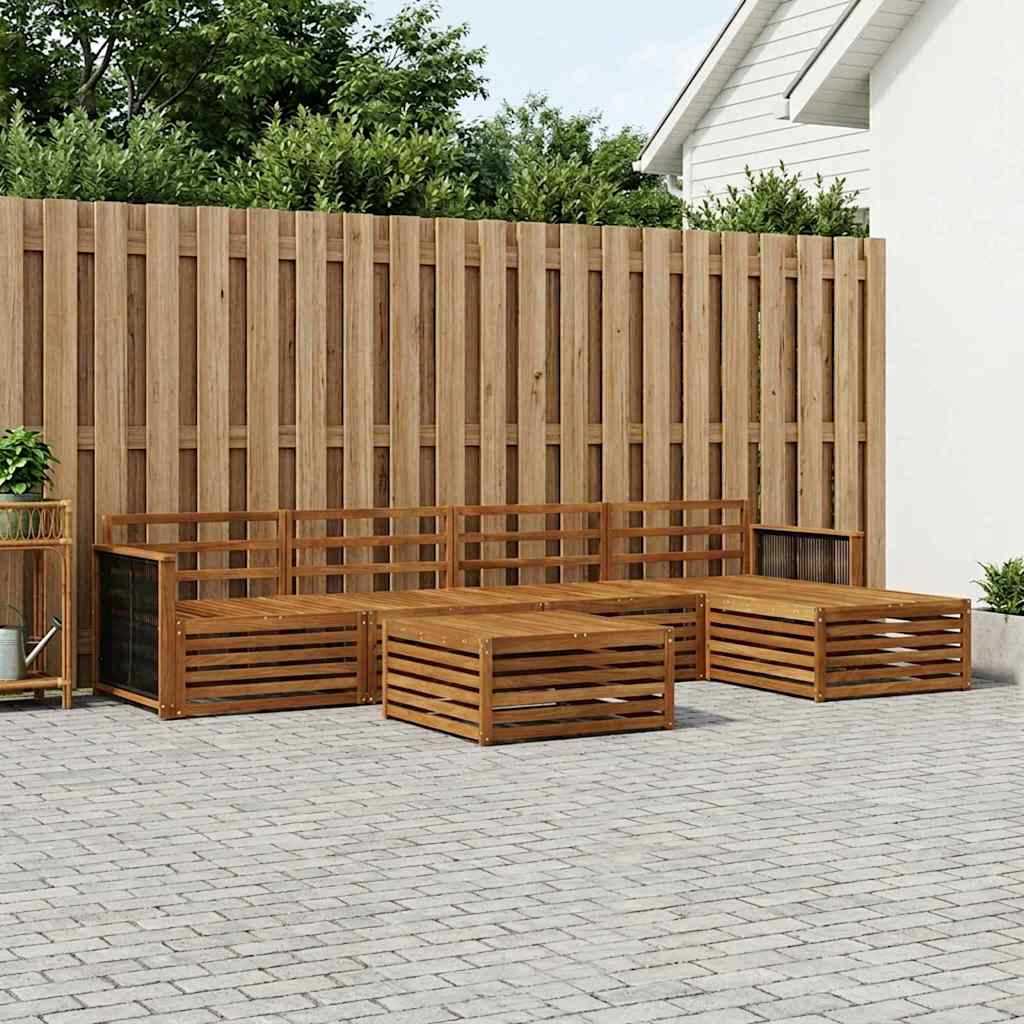 Outdoor-Sofagarnitur 6 stk. Natur Massivholz Akazie