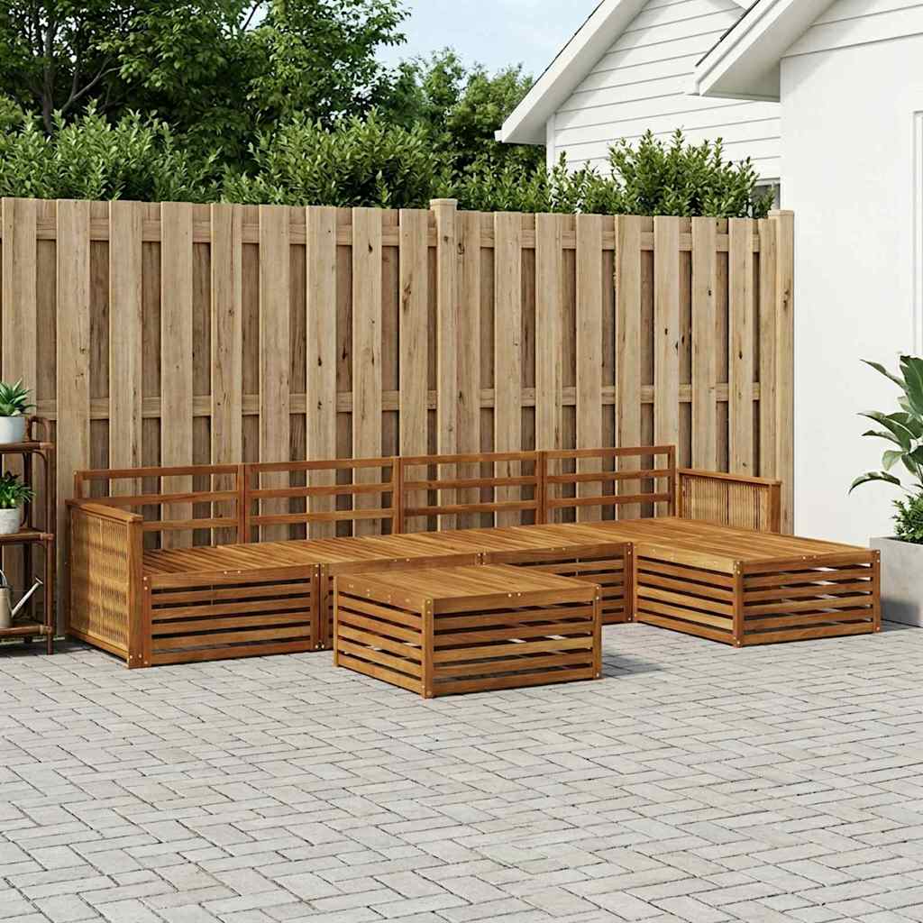 Outdoor-Sofagarnitur 6 stk. Natur Massivholz Akazie