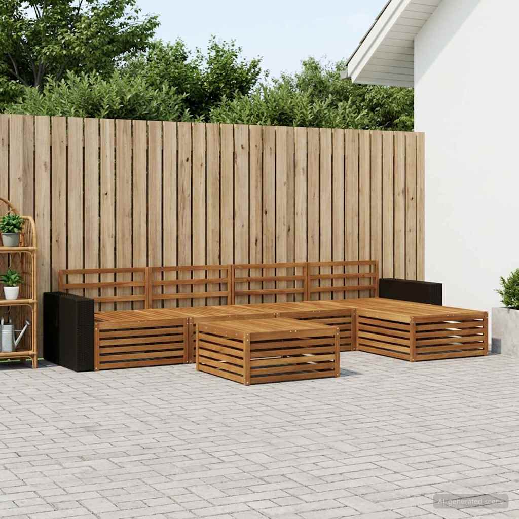 Outdoor-Sofagarnitur 6 stk. Natur Massivholz Akazie