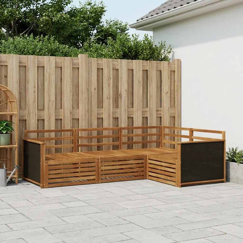 Outdoor-Sofagarnitur 4 stk. Natur Massivholz Akazie