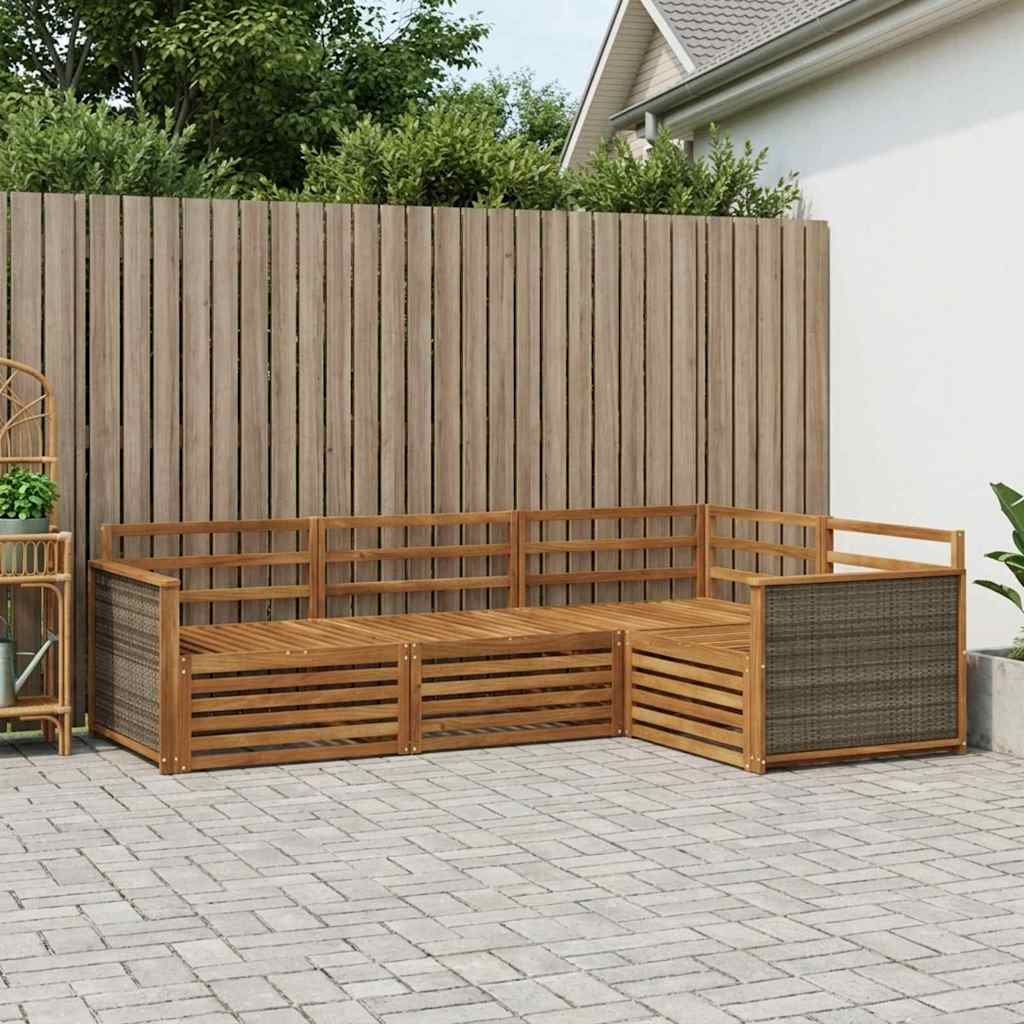 Outdoor-Sofagarnitur 4 stk. Natur Massivholz Akazie