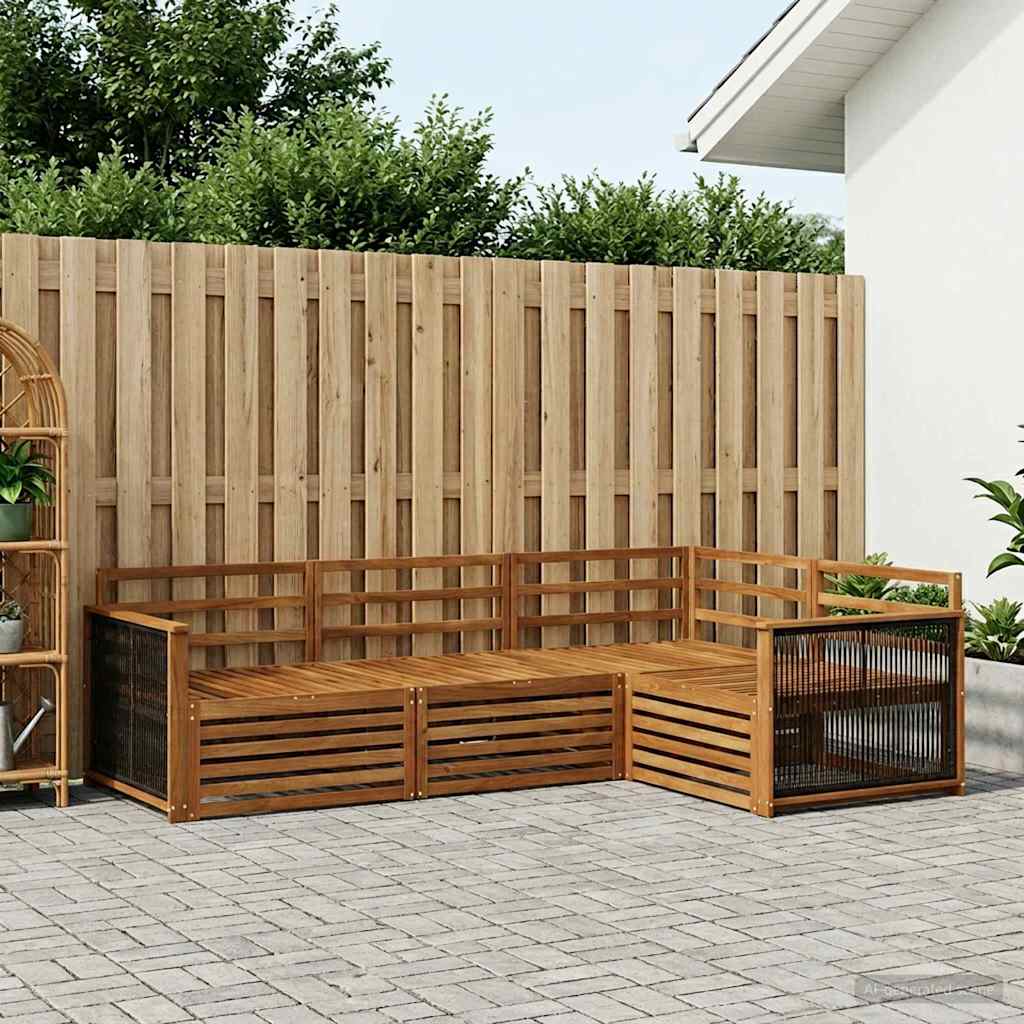 Outdoor-Sofagarnitur 4 stk. Natur Massivholz Akazie
