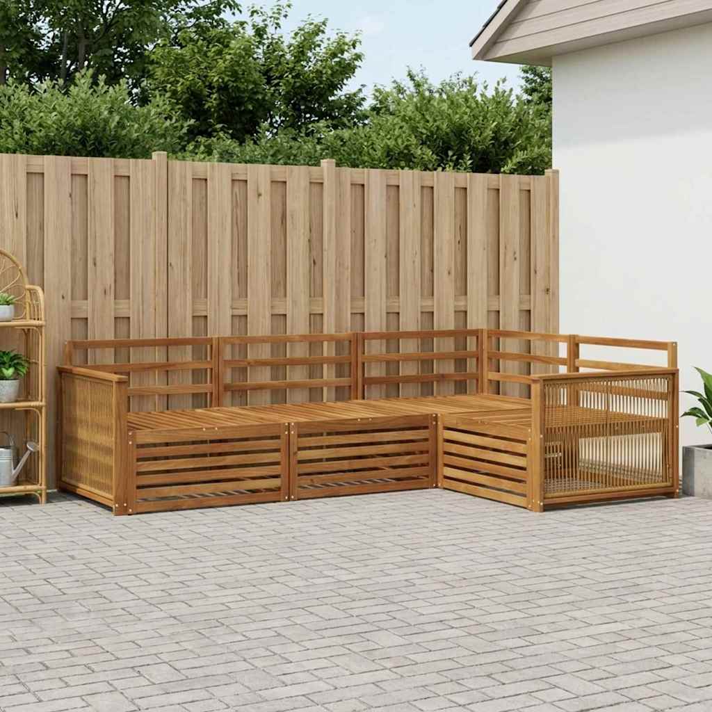 Outdoor-Sofagarnitur 4 stk. Natur Massivholz Akazie