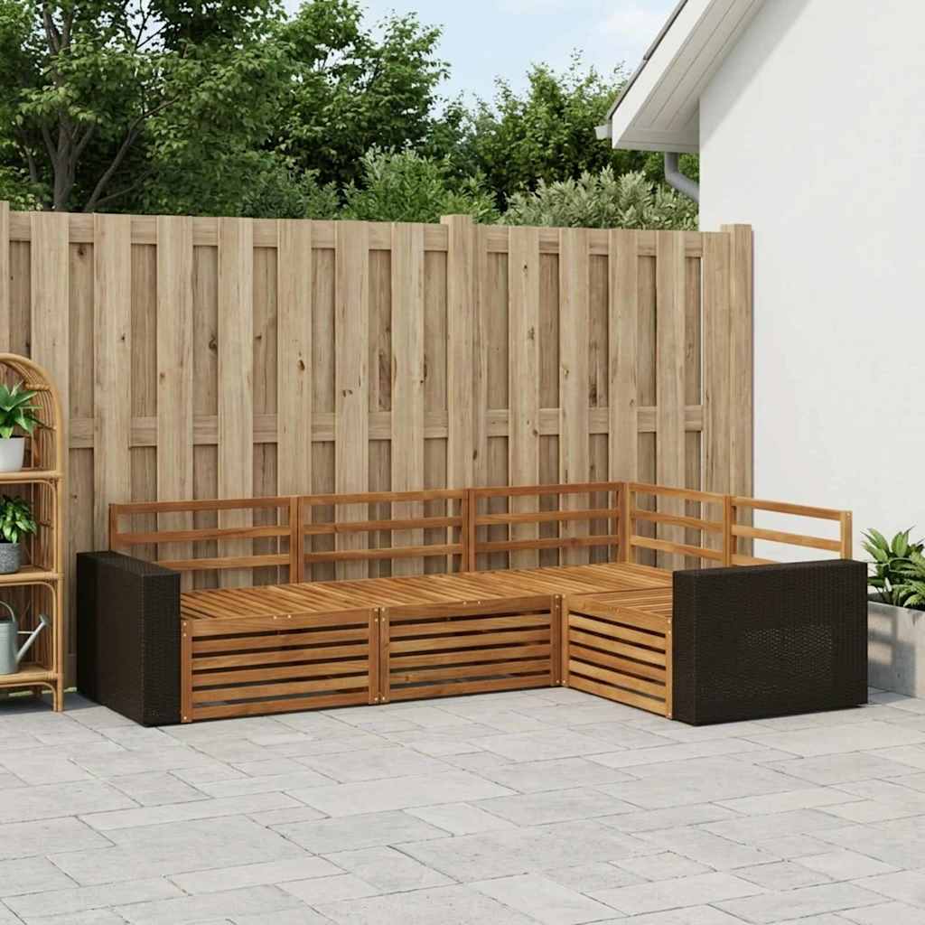 Outdoor-Sofagarnitur 4 stk. Natur Massivholz Akazie