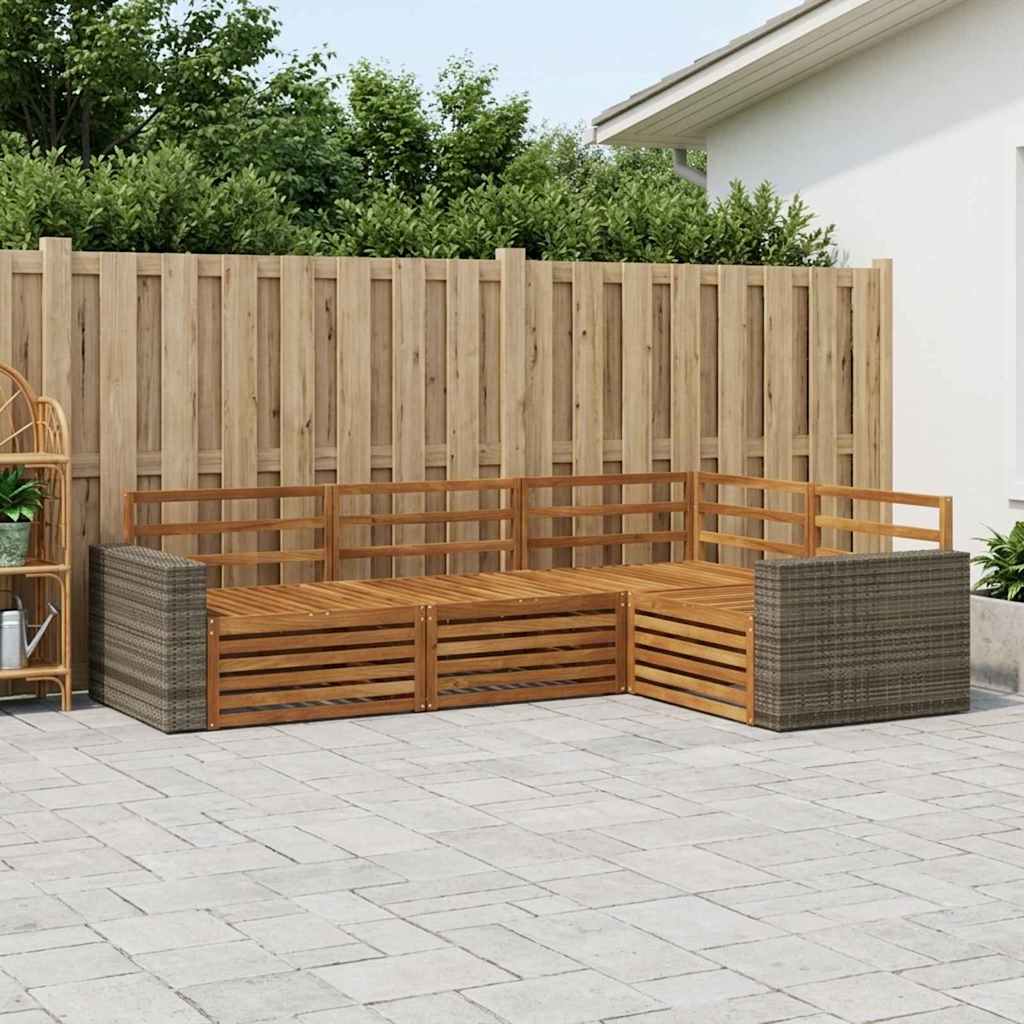 Outdoor-Sofagarnitur 4 stk. Natur Massivholz Akazie