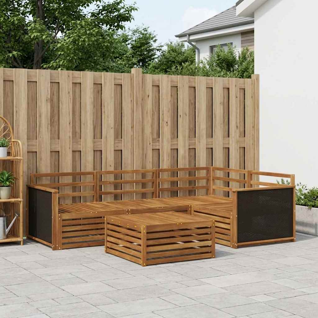Outdoor-Sofagarnitur 5 stk. Natur Massivholz Akazie