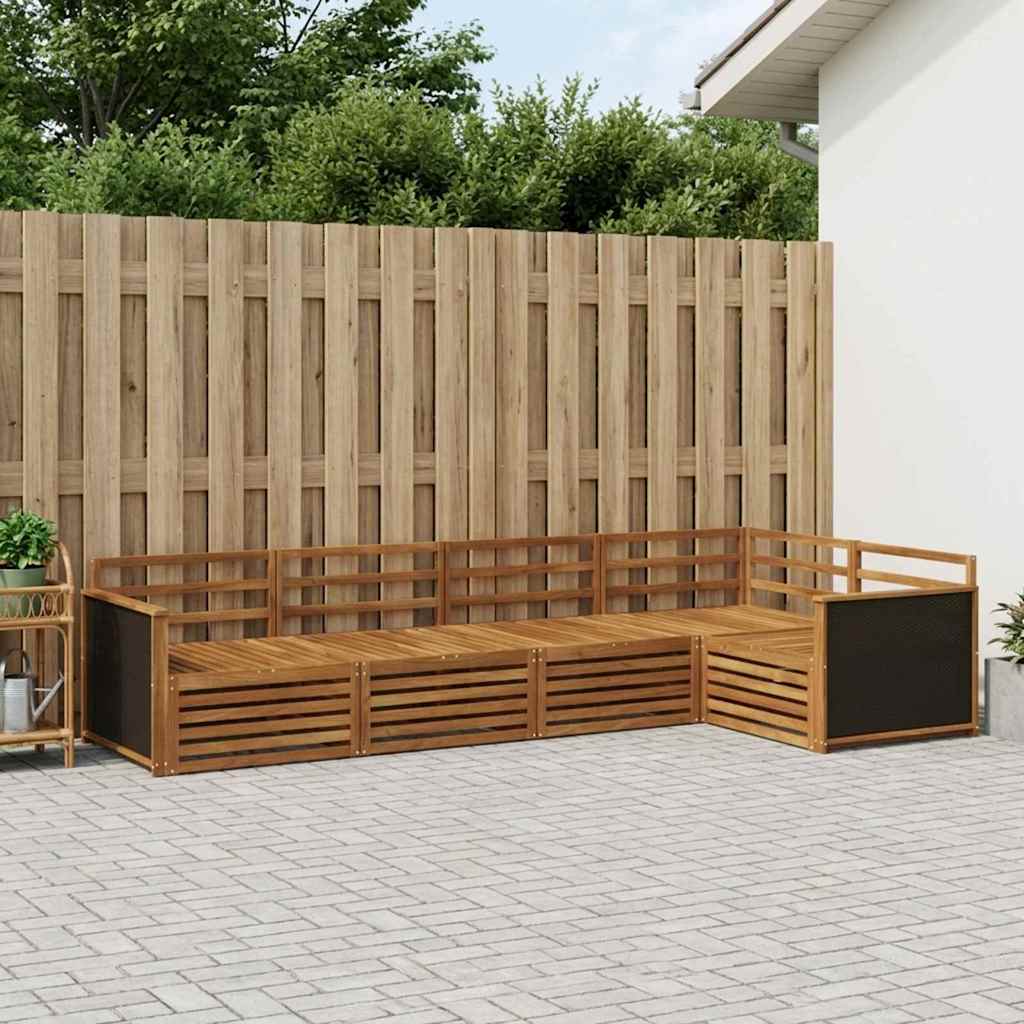 Outdoor-Sofagarnitur 5 stk. Natur Massivholz Akazie