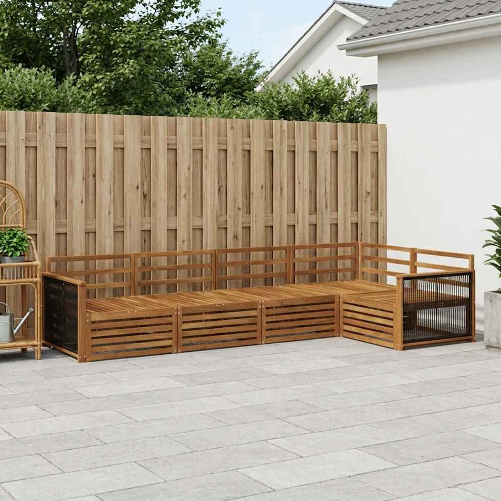 Outdoor-Sofagarnitur 5 stk. Natur Massivholz Akazie