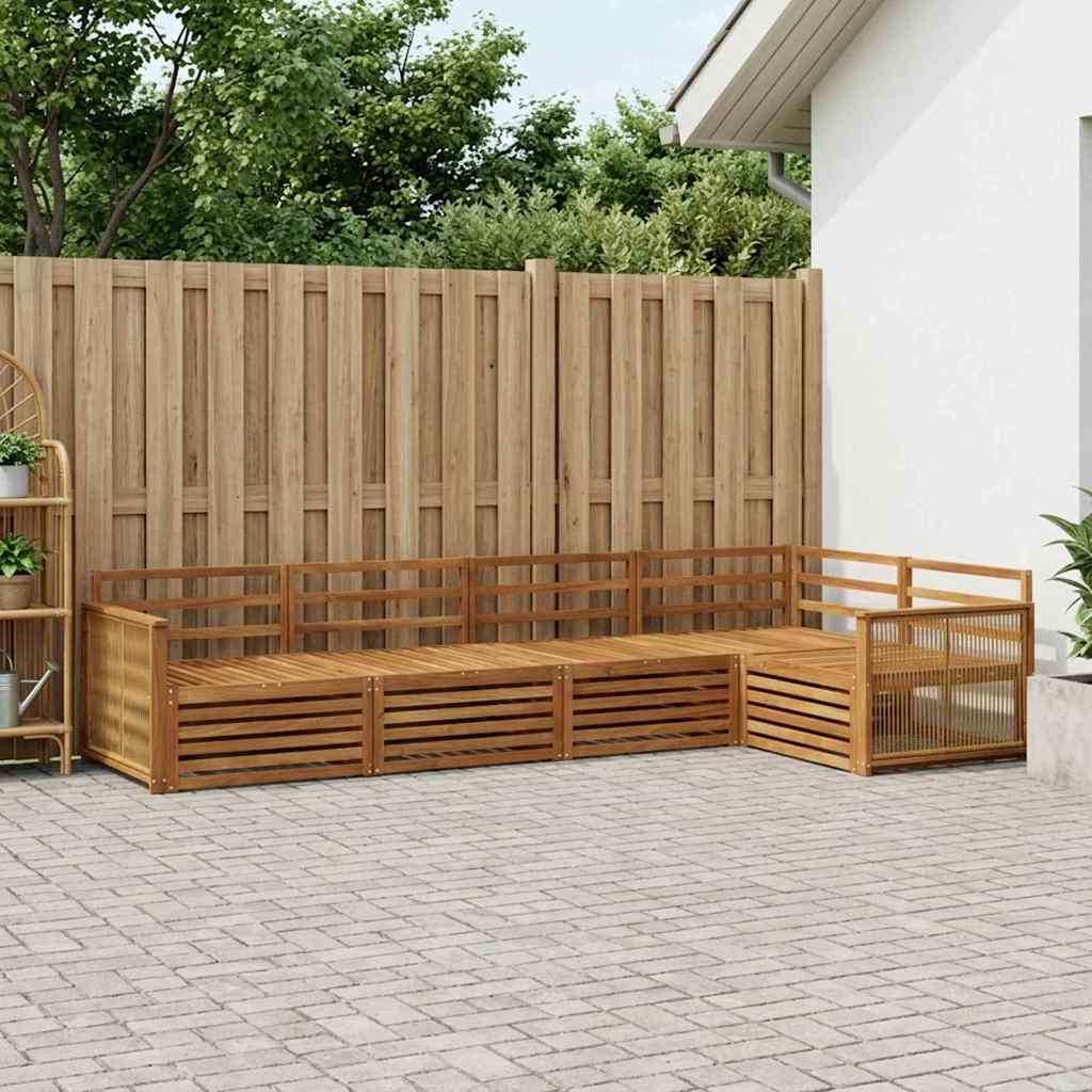 Outdoor-Sofagarnitur 5 stk. Natur Massivholz Akazie