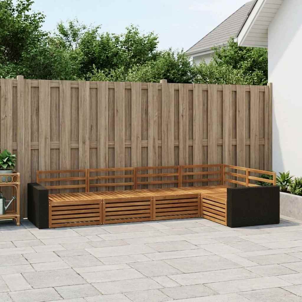 Outdoor-Sofagarnitur 5 stk. Natur Massivholz Akazie