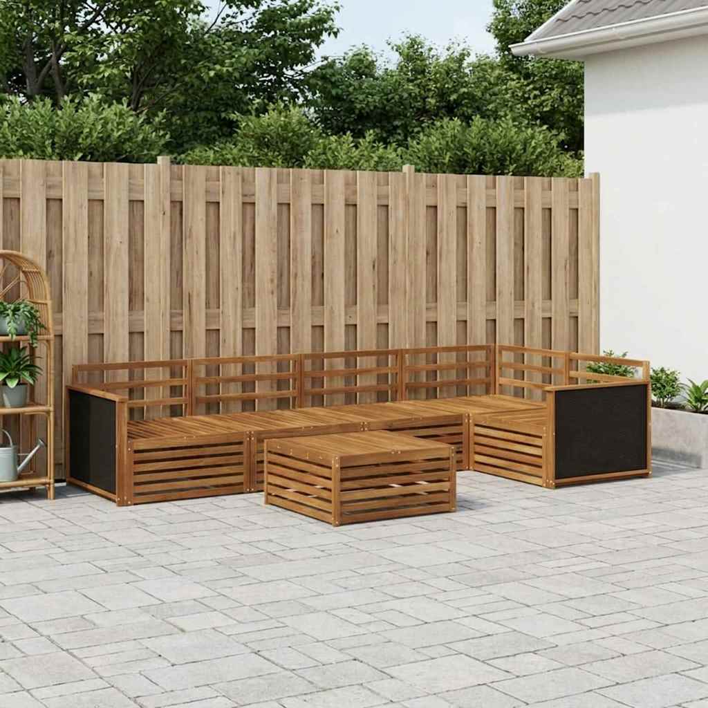 Outdoor-Sofagarnitur 6 stk. Natur Massivholz Akazie