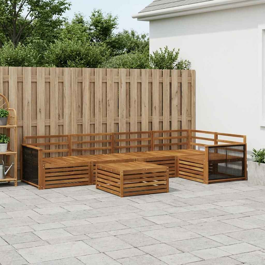 Outdoor-Sofagarnitur 6 stk. Natur Massivholz Akazie