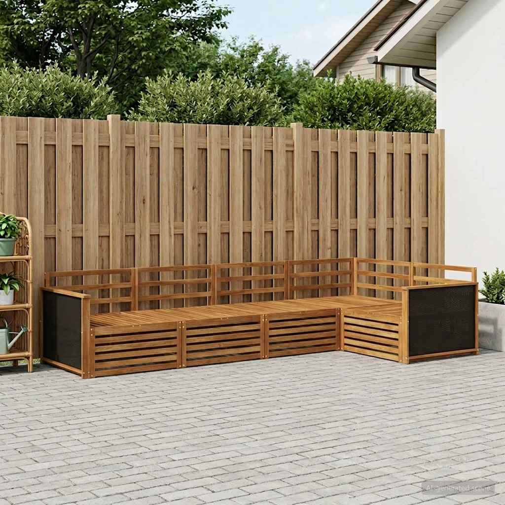Outdoor-Sofagarnitur 6 stk. Natur Massivholz Akazie
