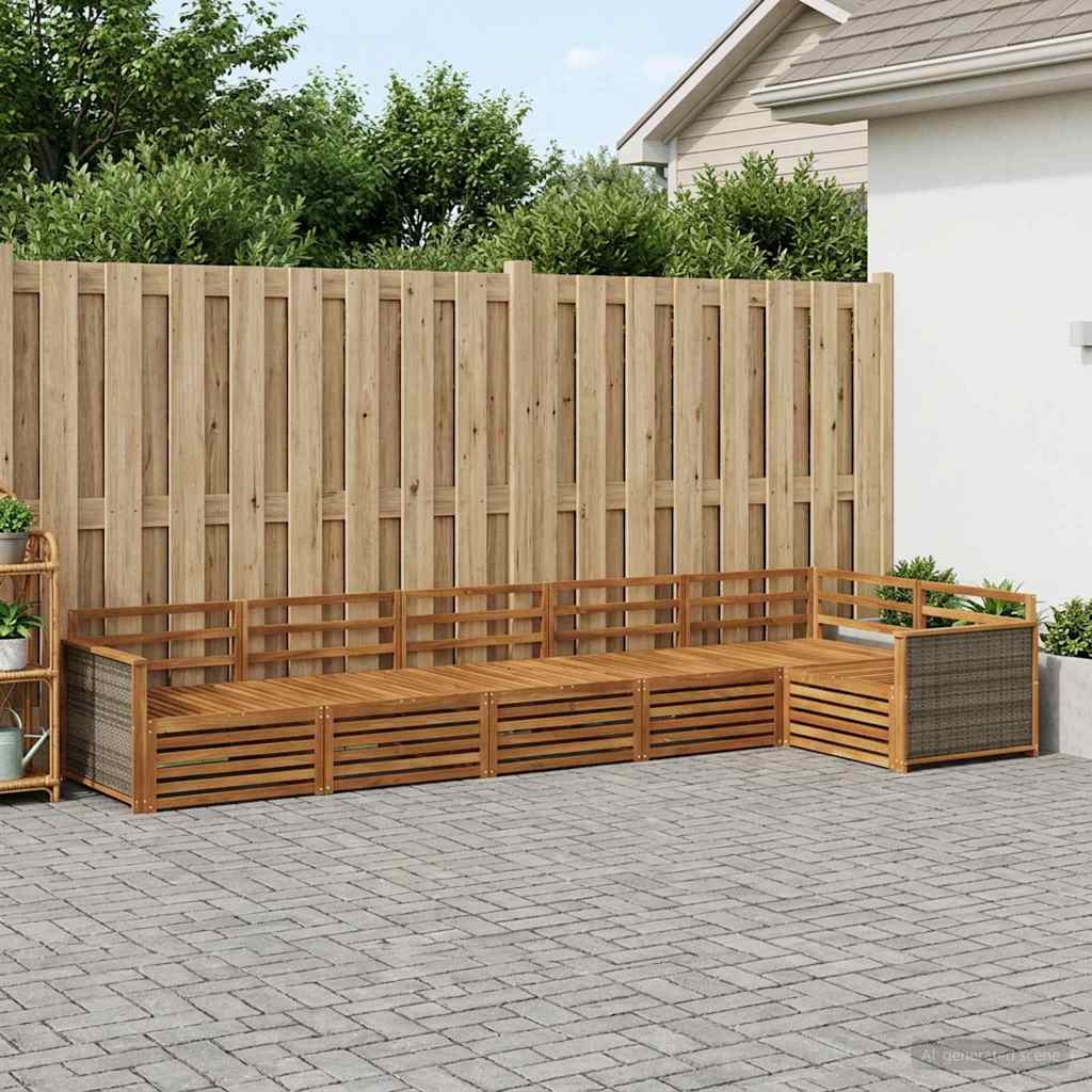 Outdoor-Sofagarnitur 6 stk. Natur Massivholz Akazie