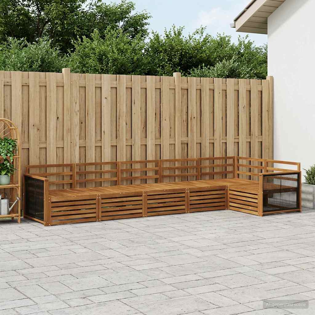 Outdoor-Sofagarnitur 6 stk. Natur Massivholz Akazie