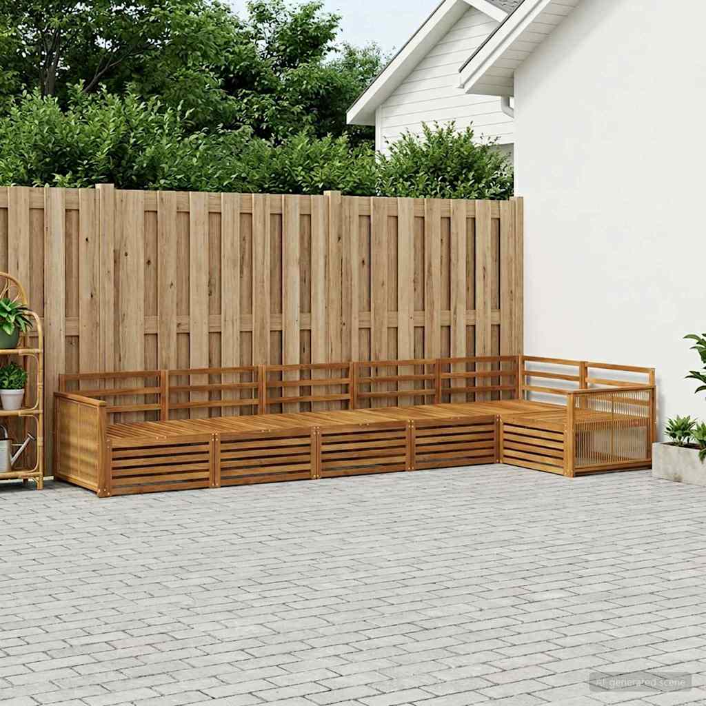 Outdoor-Sofagarnitur 6 stk. Natur Massivholz Akazie