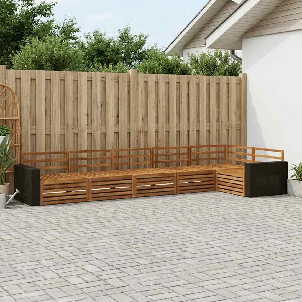 Outdoor-Sofagarnitur 6 stk. Natur Massivholz Akazie