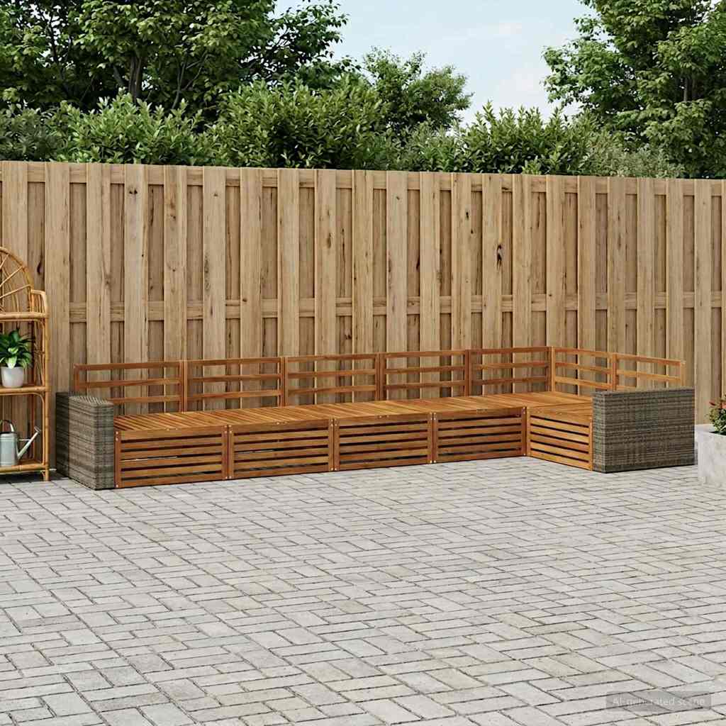 Outdoor-Sofagarnitur 6 stk. Natur Massivholz Akazie
