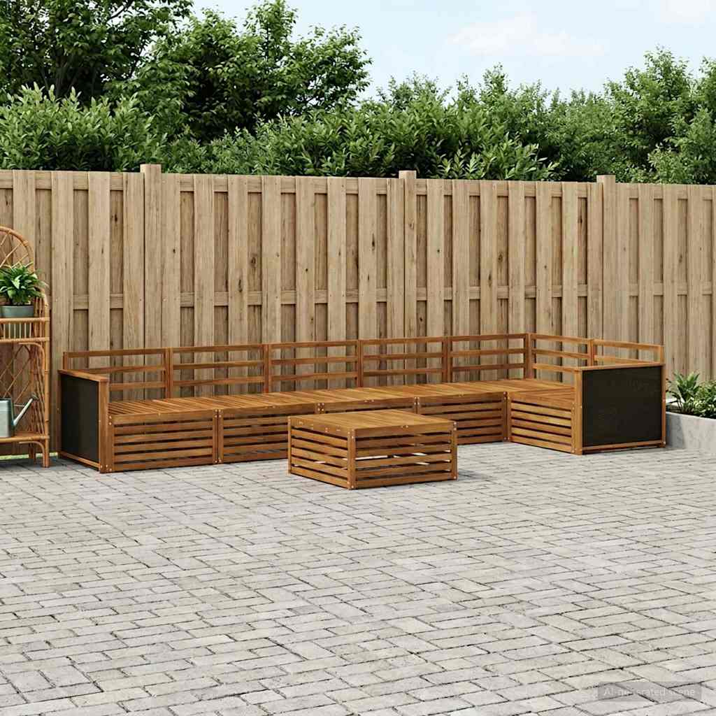Outdoor-Sofagarnitur 7 stk. Natur Massivholz Akazie