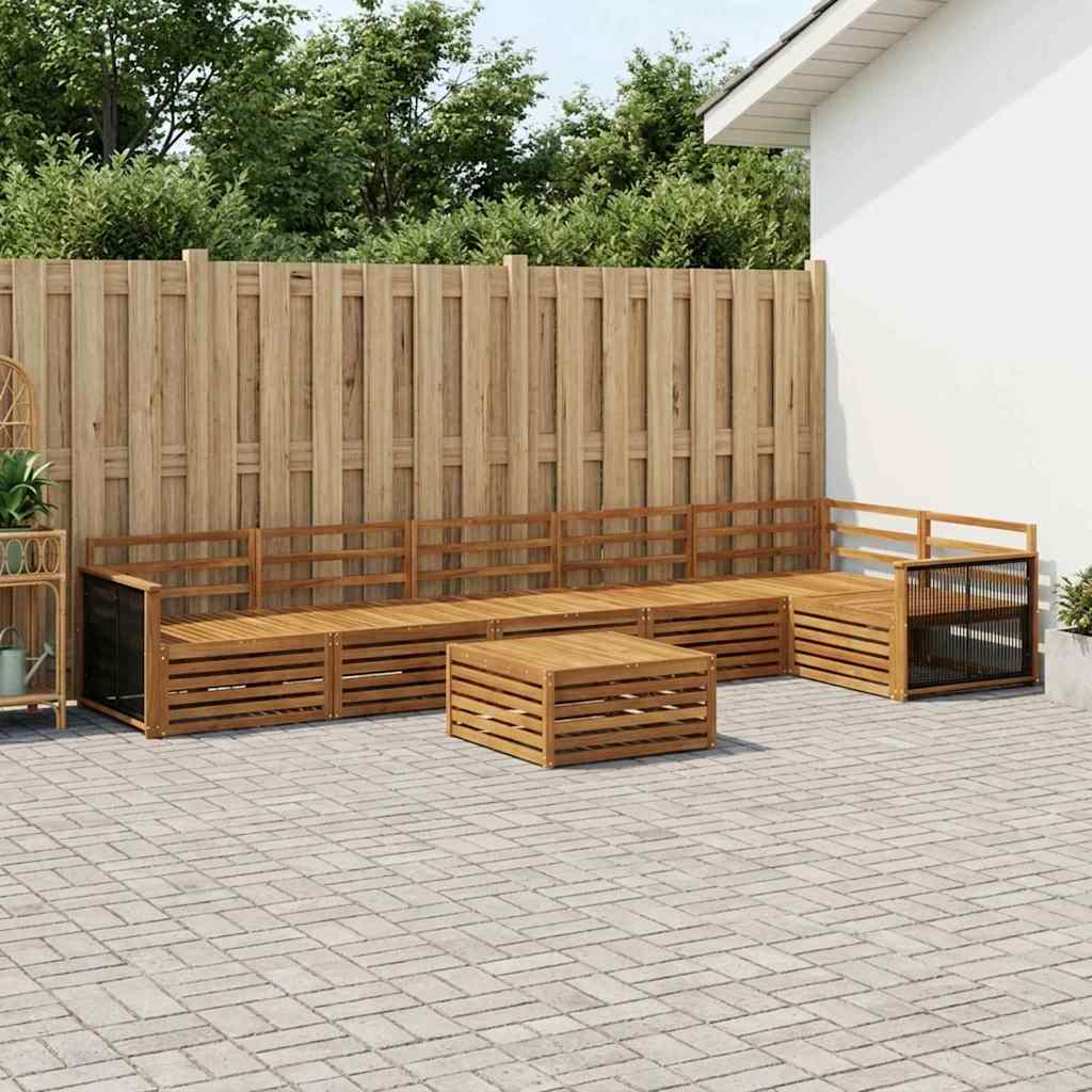 Outdoor-Sofagarnitur 7 stk. Natur Massivholz Akazie
