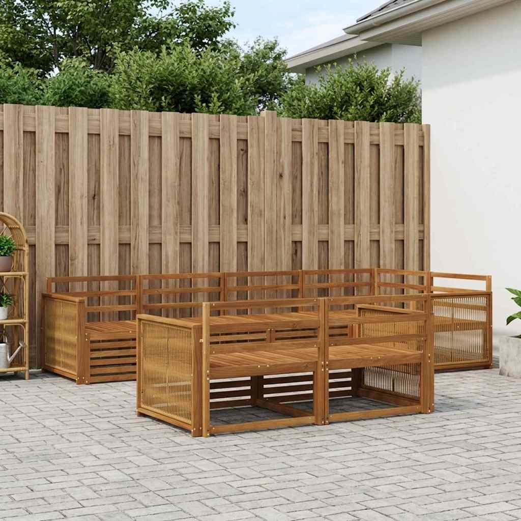 Outdoor-Sofagarnitur 7 stk. Natur