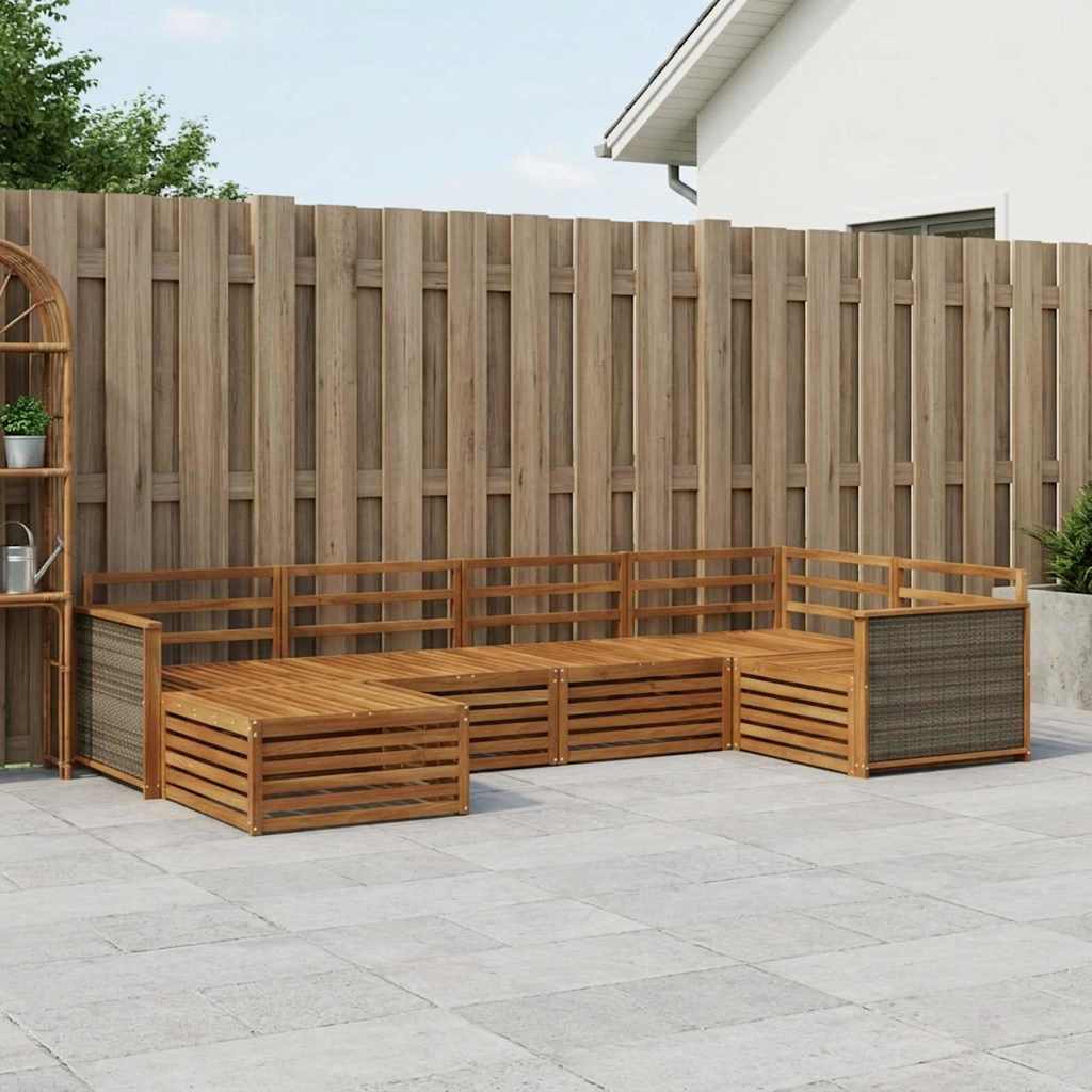 Outdoor-Sofagarnitur 6 stk. Natur