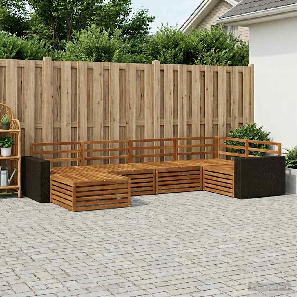 Outdoor-Sofagarnitur 6 stk. Natur