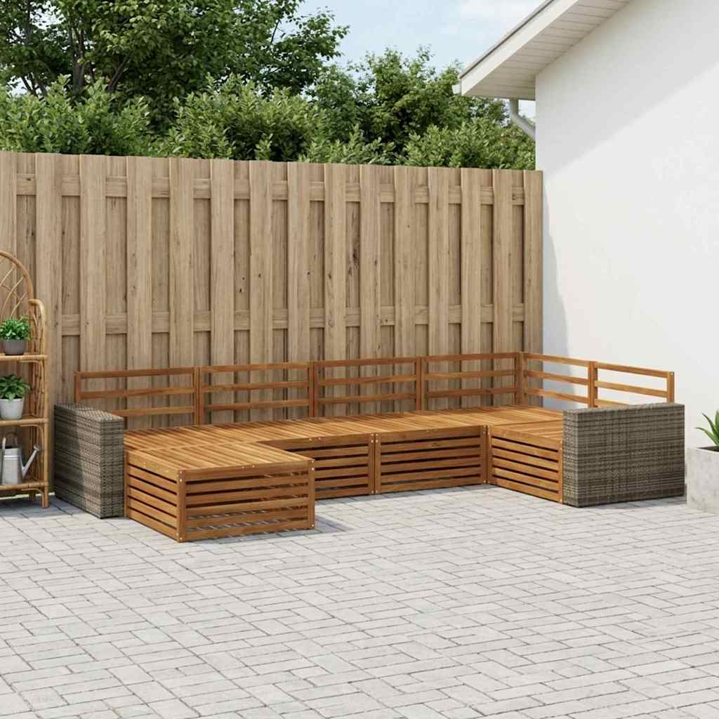 Outdoor-Sofagarnitur 6 stk. Natur