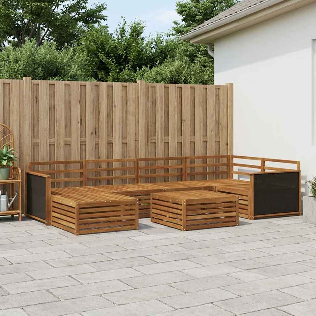 Outdoor-Sofagarnitur 7 stk. Natur