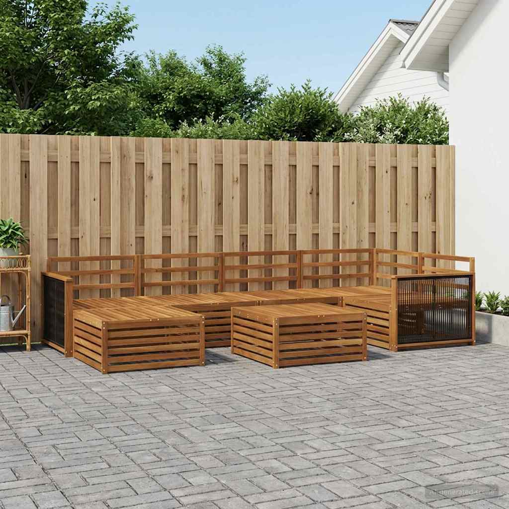 Outdoor-Sofagarnitur 7 stk. Natur