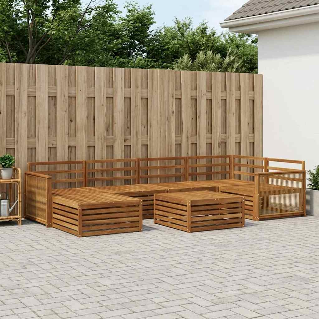 Outdoor-Sofagarnitur 7 stk. Natur